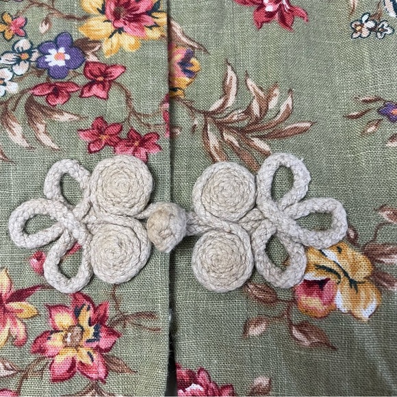 Vintage Jessica Howard women’s size 12 Floral Shirt linen toggle Cottagecore - Picture 5 of 8